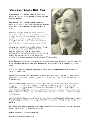 A preview of a PDF biography for Gallagher, James Stanley